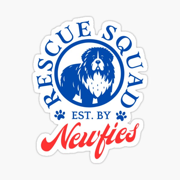 Item preview, Rescue Squad – Est. by Newfies newfoundland dog designed and sold by DesignDazzles.