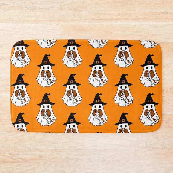 Artikelvorschau, Cavalier King Charles Spaniel Hund Halloween Geist Hexenhut Mama Papa Kinder entworfen und verkauft von FurryHavenPH.