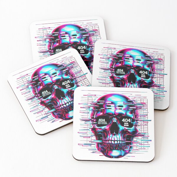 Item preview, Glitch Skull — Cyberpunk Neon Skull with Slogan designed and sold by UmcommonGoods.