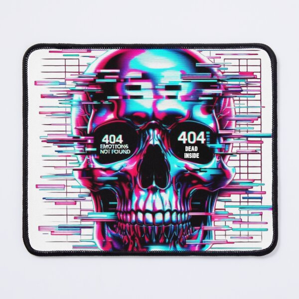 Item preview, Glitch Skull — Cyberpunk Neon Skull with Slogan designed and sold by UmcommonGoods.