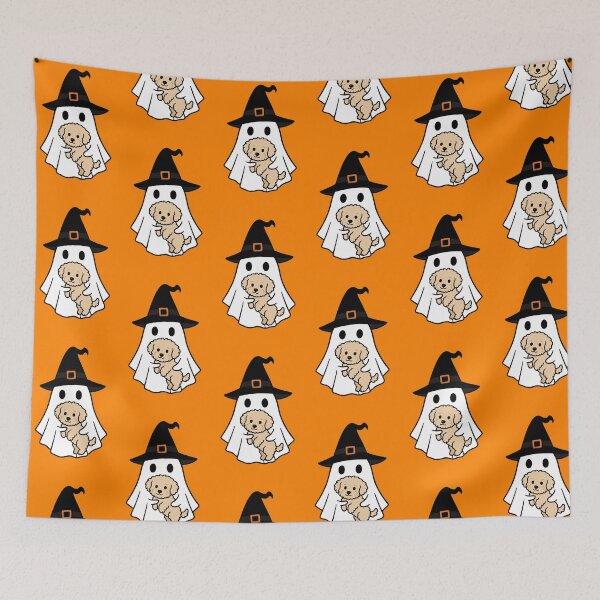 Artikelvorschau, Maltipoo Hund Halloween Geist Hexenhut Mama Papa Kinder entworfen und verkauft von FurryHavenPH.