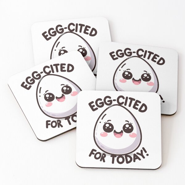 Item preview, Egg-cited for Today - Happy Kawaii Egg with a Smile and a Grimace of Joy designed and sold by SketchOnScreen.