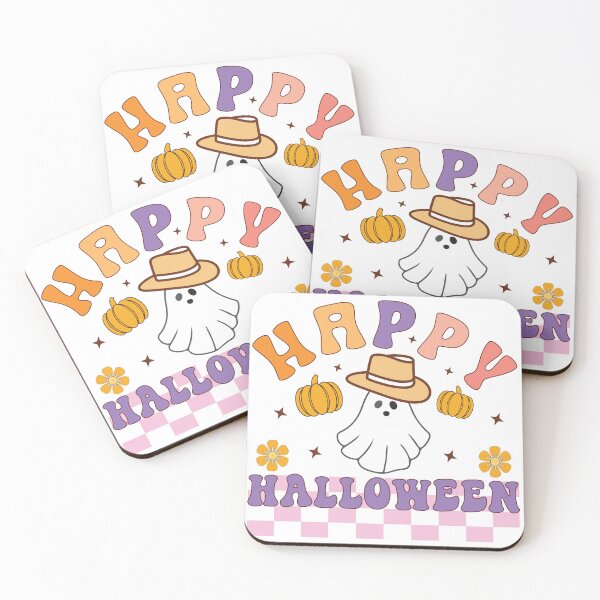 Item preview, Retro Happy Halloween – Pumpkin and Ghost designed and sold by artcultreone.