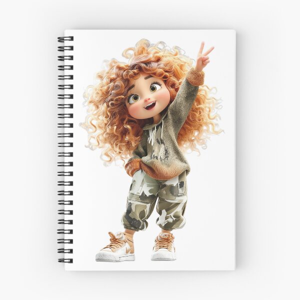 Item preview, Cheerful Curly-Haired Girl – Cute 3D Character Art designed and sold by ai_granny.