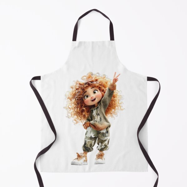Item preview, Cheerful Curly-Haired Girl – Cute 3D Character Art designed and sold by ai_granny.