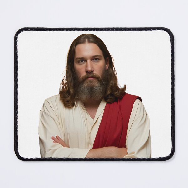 Item preview, A humorous meme-style image of Jesus standing with crossed arms, looking disapproving but lovingly, in the background of someone doing something slightly wrong. designed and sold by Palmate-m.