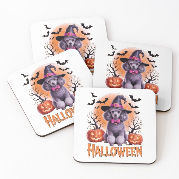 Item preview, Cute Halloween Witch Poodle Spooky Dog with Pumpkins and Moon designed and sold by millionair3.