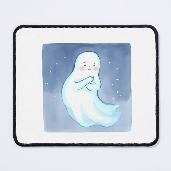 Item preview, A semi-transparent ghost floating in the air, crossing its arms, frowning slightly with a disappointed expression, watching someone from behind doing something mischievous. designed and sold by Palmate-m.