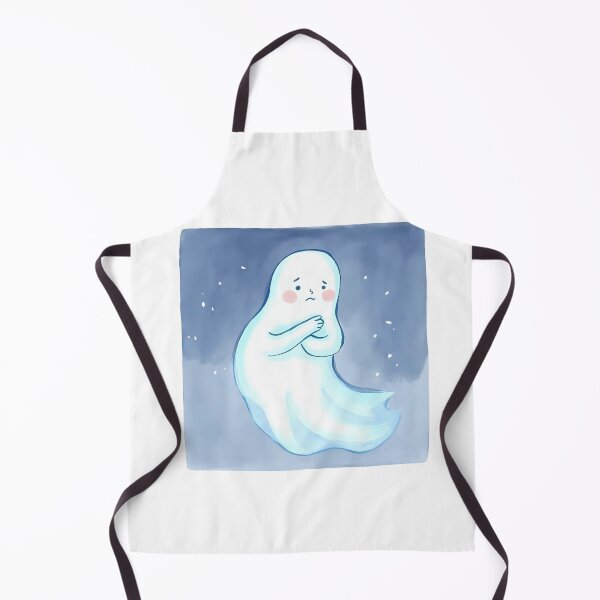 Item preview, A semi-transparent ghost floating in the air, crossing its arms, frowning slightly with a disappointed expression, watching someone from behind doing something mischievous. designed and sold by Palmate-m.