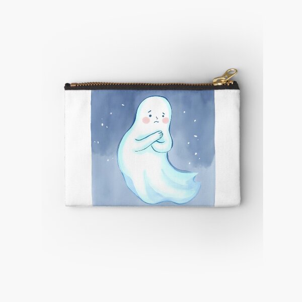 Item preview, A semi-transparent ghost floating in the air, crossing its arms, frowning slightly with a disappointed expression, watching someone from behind doing something mischievous. designed and sold by Palmate-m.