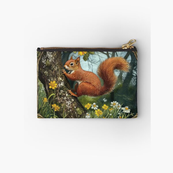 Item preview, Red Squirrel Tree Floral meadow designed and sold by thewandswant.