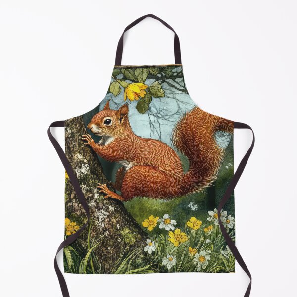 Item preview, Red Squirrel Tree Floral meadow designed and sold by thewandswant.