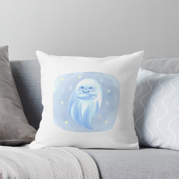 Item preview, A semi-transparent ghost floating in the air, crossing its arms, frowning slightly with a disappointed expression, watching someone from behind doing something mischievous. designed and sold by Palmate-m.