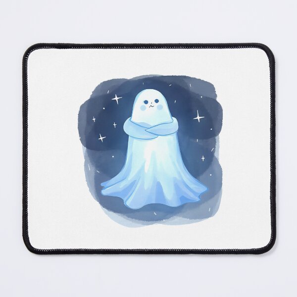 Item preview, A semi-transparent ghost floating in the air, crossing its arms, frowning slightly with a disappointed expression, watching someone from behind doing something mischievous. designed and sold by Palmate-m.