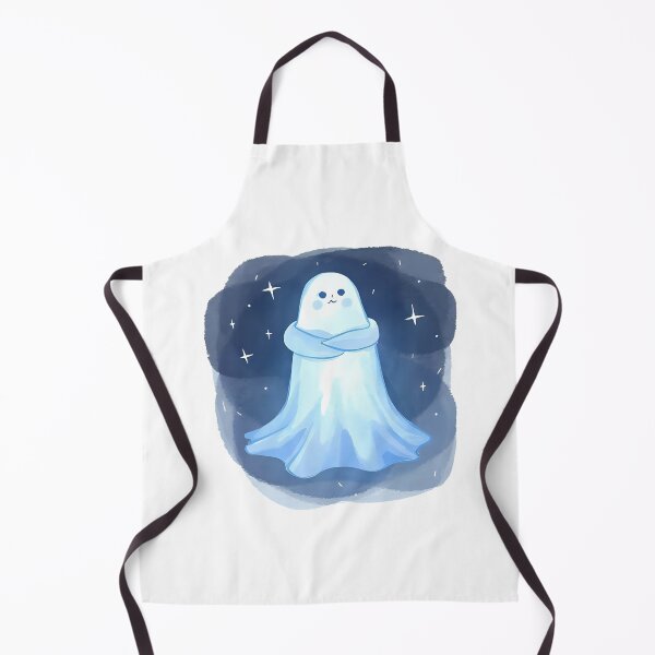 Item preview, A semi-transparent ghost floating in the air, crossing its arms, frowning slightly with a disappointed expression, watching someone from behind doing something mischievous. designed and sold by Palmate-m.