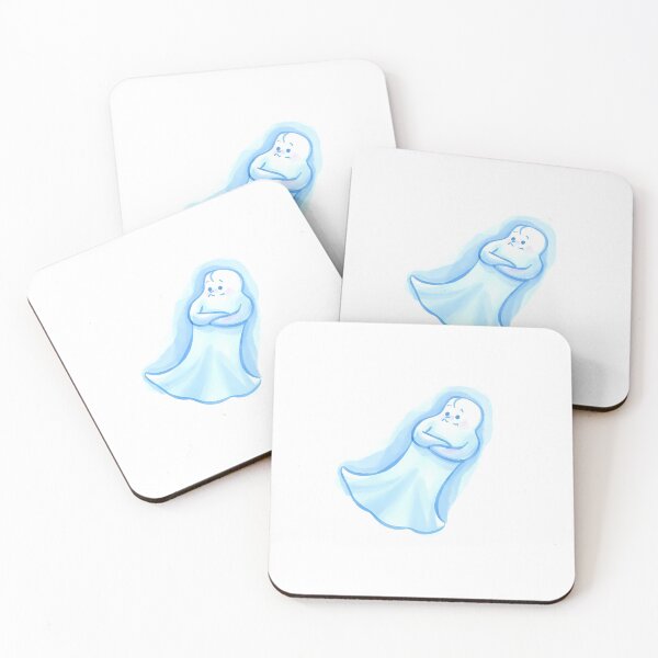 Item preview, A semi-transparent ghost floating in the air, crossing its arms, frowning slightly with a disappointed expression, watching someone from behind doing something mischievous. designed and sold by Palmate-m.