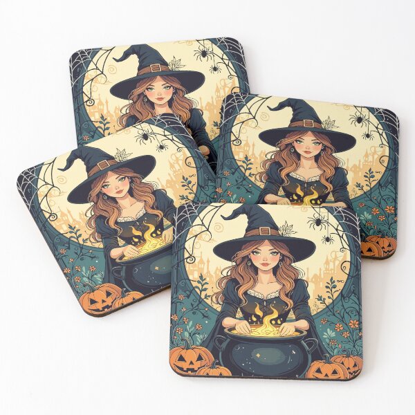 Item preview, Whimsically Enchanting Witch With Spiders and Round Pot designed and sold by taiche.