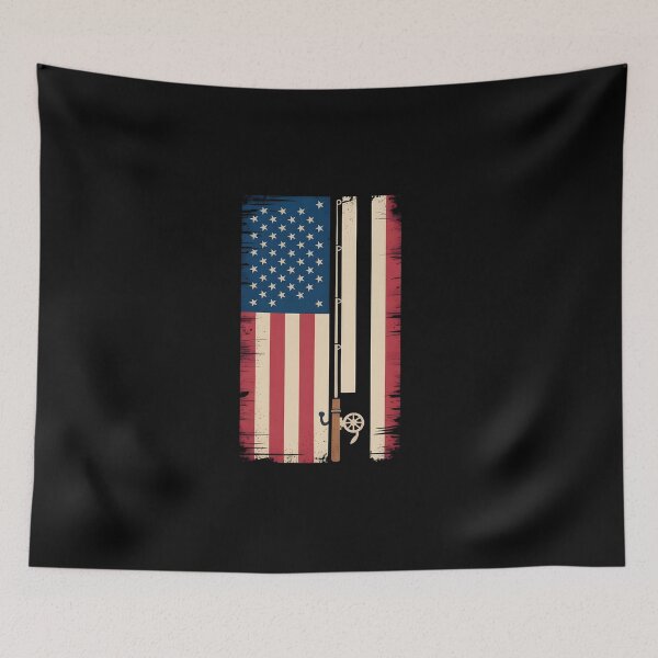 Item preview, American Fishing Crew – Patriotic USA Flag Fishing T‑Shirt designed and sold by Splotchly.