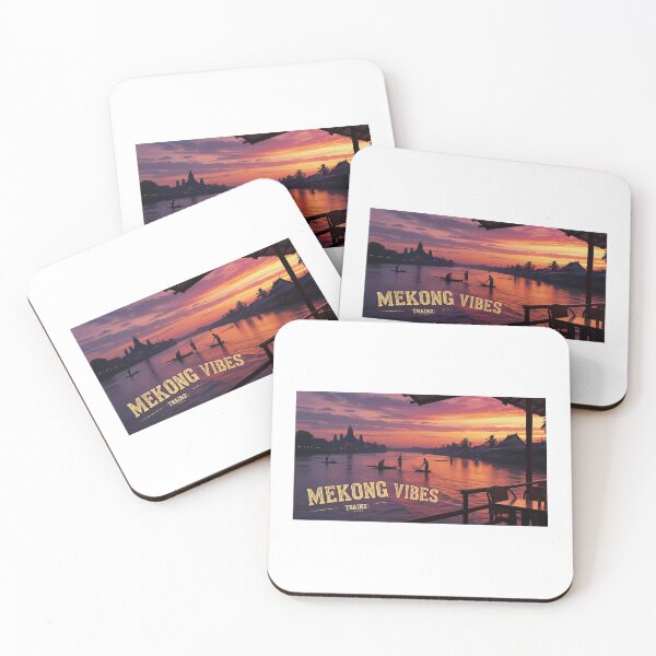 Item preview, mekong river cafe at sunset designed and sold by tanksTale.