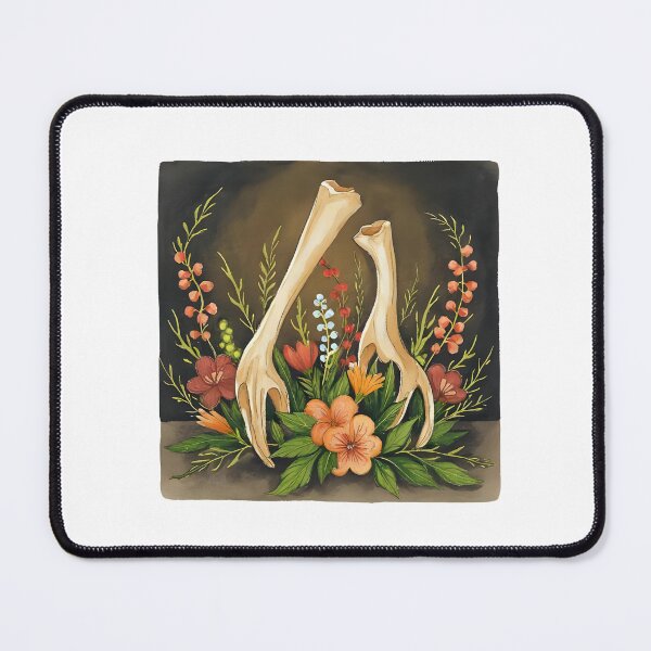 Item preview, An artistic still life featuring delicate animal bones intertwined with lush botanical elements – ferns, poisonous flowers, moss, and vines. designed and sold by Palmate-m.