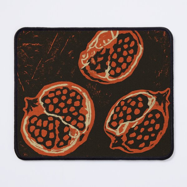 Item preview, Three Pomegranates Fruits – Bold Lino Cut Style Fruit Art designed and sold by Pacika.