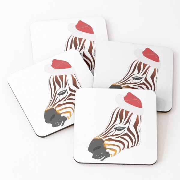 Item preview, Christmas Theme Christmas Zebra Head – Zebra Head with Santa Hat designed and sold by Miza Drops.