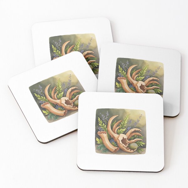 Item preview, An artistic still life featuring delicate animal bones intertwined with lush botanical elements – ferns, poisonous flowers, moss, and vines. designed and sold by Palmate-m.