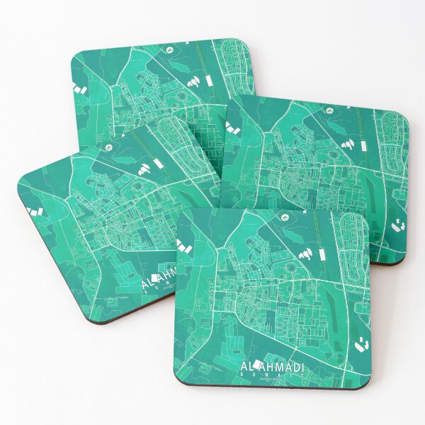 Item preview, Al Ahmadi City Map of Kuwait - Watercolor designed and sold by deMAP.