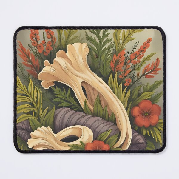 Item preview, An artistic still life featuring delicate animal bones intertwined with lush botanical elements – ferns, poisonous flowers, moss, and vines. designed and sold by Palmate-m.