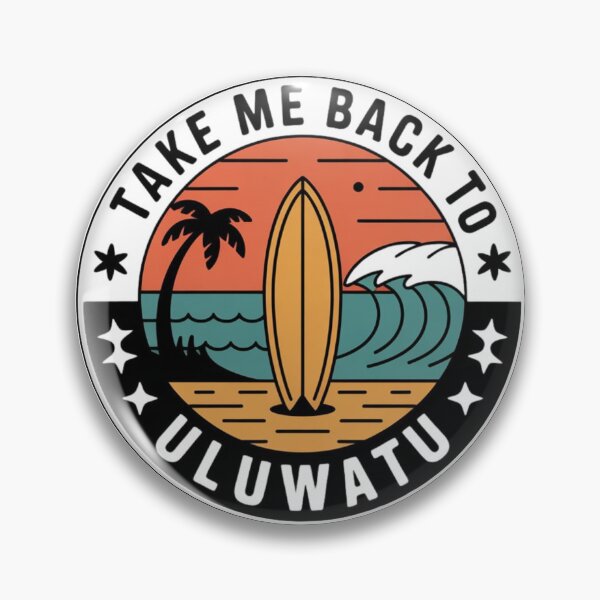 Item preview, Take Me Back to Uluwatu – Vintage Surf Travel Badge designed and sold by Timeless Design.