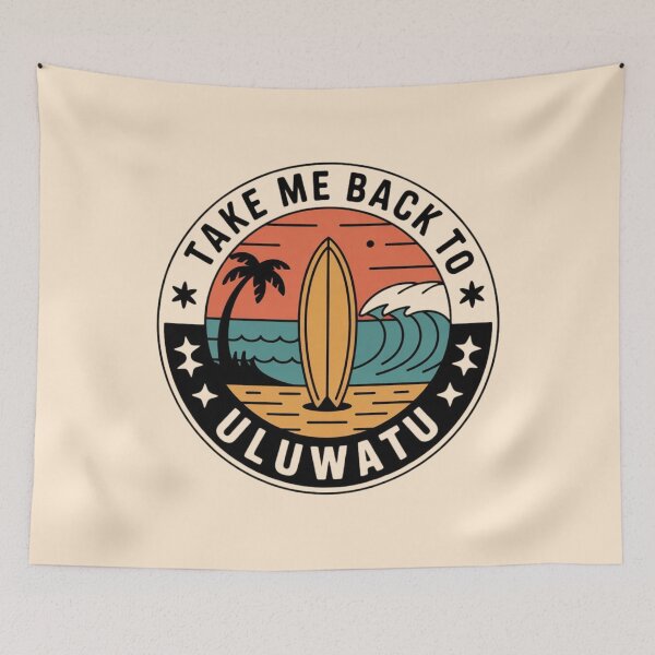 Item preview, Take Me Back to Uluwatu – Vintage Surf Travel Badge designed and sold by Timeless Design.