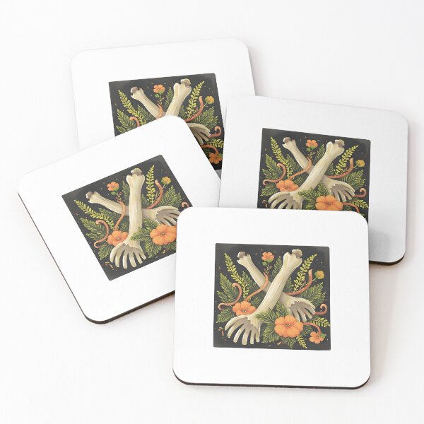 Item preview, An artistic still life featuring delicate animal bones intertwined with lush botanical elements – ferns, poisonous flowers, moss, and vines. designed and sold by Palmate-m.