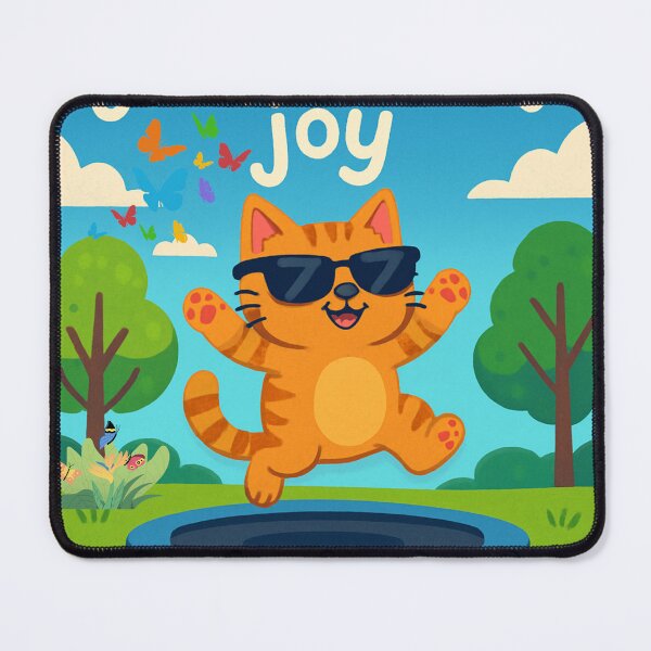 Item preview, Chat Joyeux sur Trampoline Joyful Cat on Trampoline designed and sold by Drawingshirts.