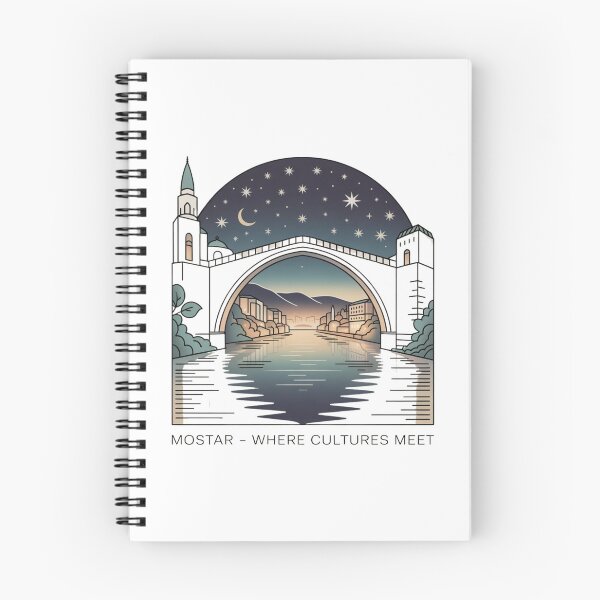 Item preview, Mostar Sticker – Where Cultures Meet | Minimal Line Art Travel Design designed and sold by Timeless Design.