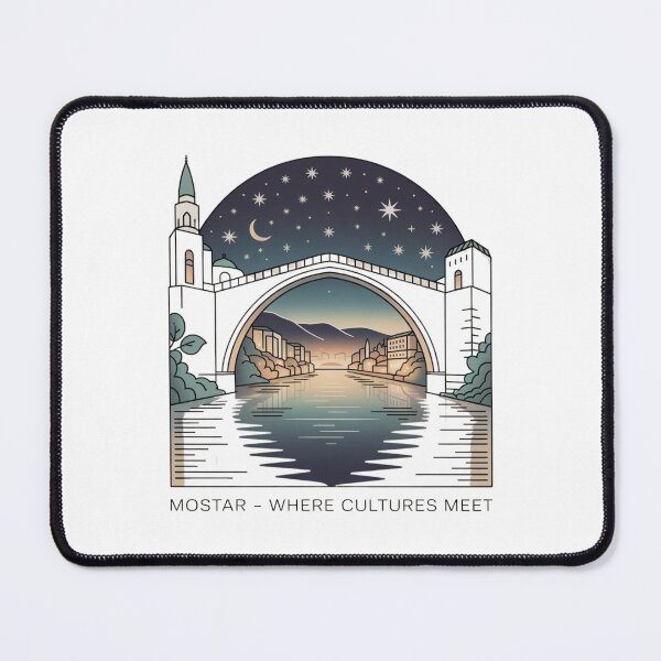 Item preview, Mostar Sticker – Where Cultures Meet | Minimal Line Art Travel Design designed and sold by Timeless Design.