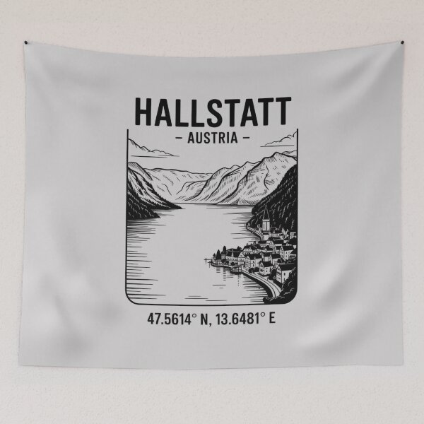 Item preview, Hallstatt Austria Coordinates Map | Minimal Travel Design designed and sold by Timeless Design.