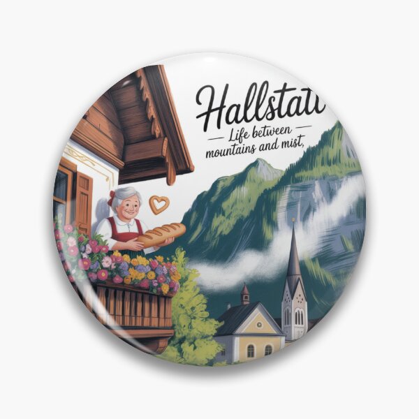 Item preview, Hallstatt Austria Sticker | Storybook-Style Alpine Village Scene designed and sold by Timeless Design.