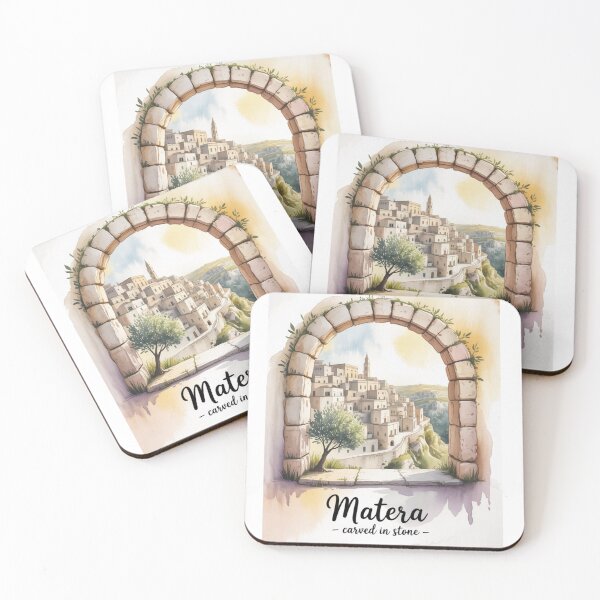 Item preview, Matera Italy Watercolor View | Carved City Art designed and sold by Timeless Design.