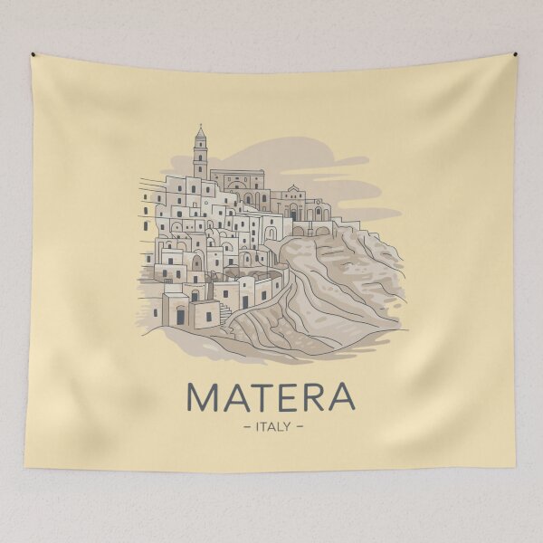 Item preview, Matera Italy Sticker | Minimal Line Art Cave City designed and sold by Timeless Design.