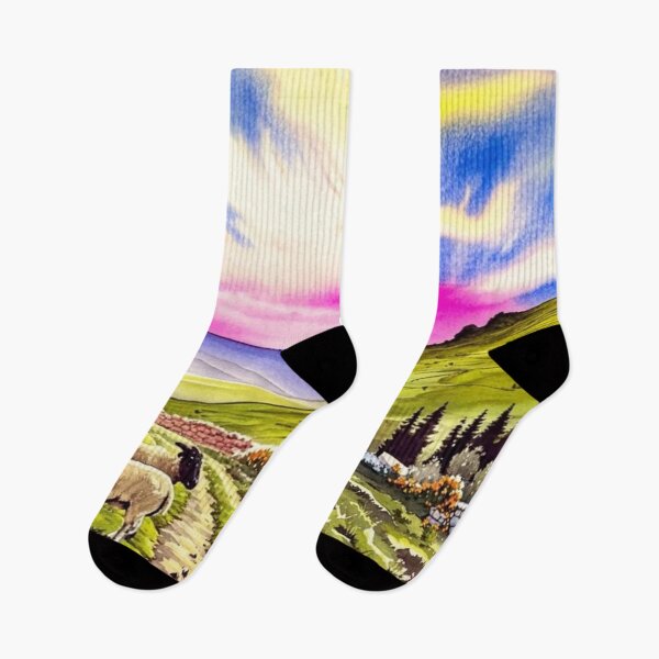 Item preview, Sunset over Dartmoor（watercolour + AI) designed and sold by artsmeow.