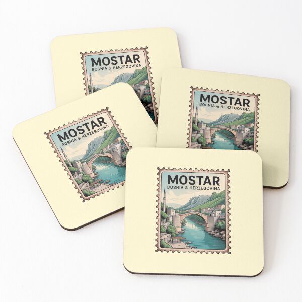 Item preview, Mostar Bosnia Travel Sticker | Vintage Stari Most Stamp designed and sold by Timeless Design.