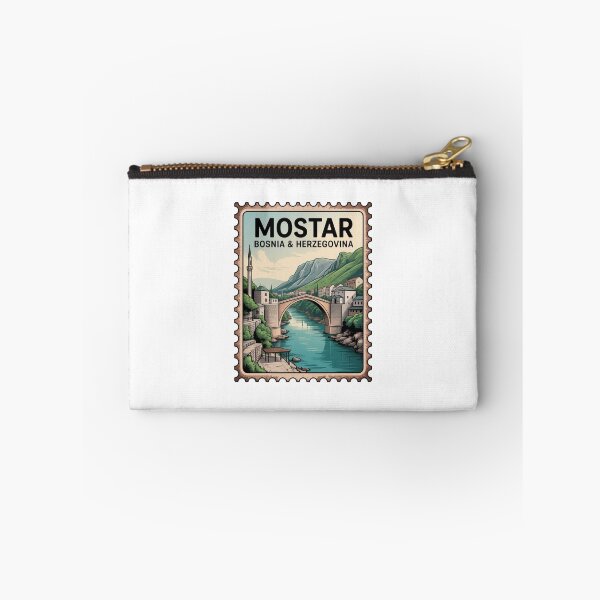 Item preview, Mostar Bosnia Travel Sticker | Vintage Stari Most Stamp designed and sold by Timeless Design.