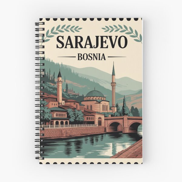 Item preview, Sarajevo Bosnia Vintage Travel Stamp | East Meets West  designed and sold by Timeless Design.