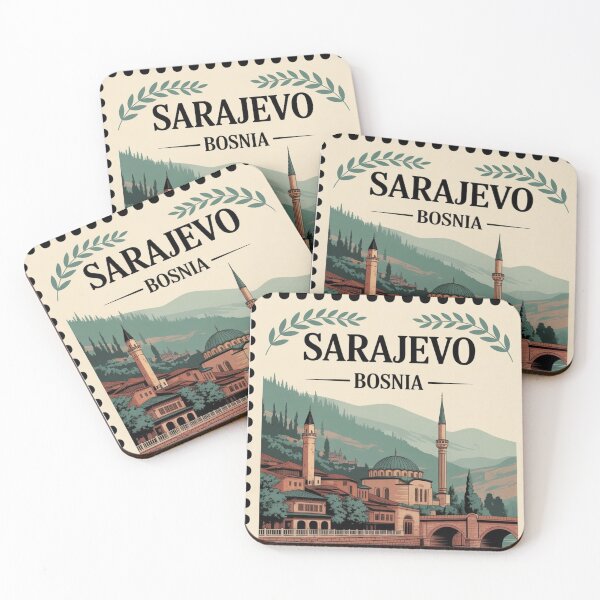 Item preview, Sarajevo Bosnia Vintage Travel Stamp | East Meets West  designed and sold by Timeless Design.