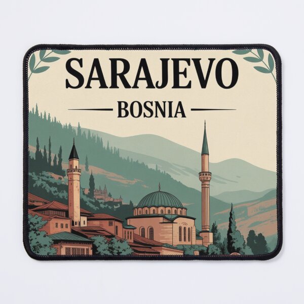 Item preview, Sarajevo Bosnia Vintage Travel Stamp | East Meets West designed and sold by Timeless Design.