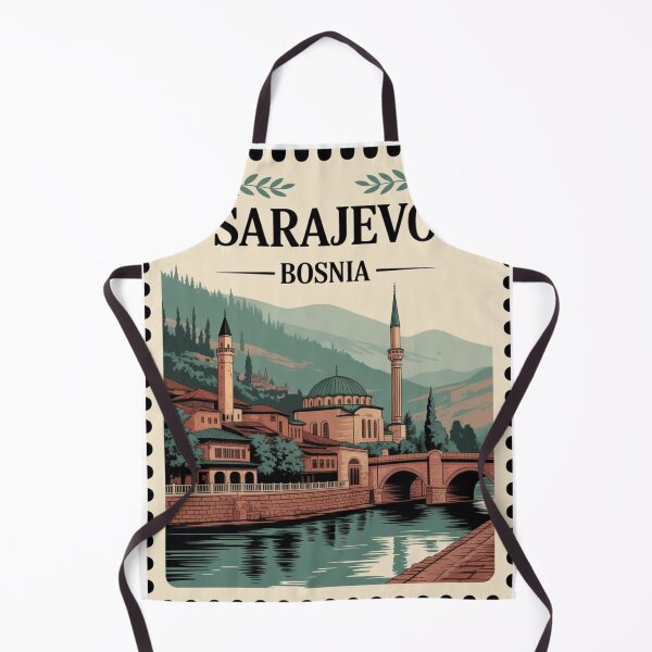 Item preview, Sarajevo Bosnia Vintage Travel Stamp | East Meets West designed and sold by Timeless Design.