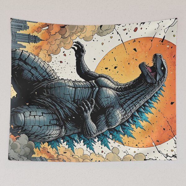 Item preview, Ancient Kaiju Beast Crashes Through Urban Tokyo designed and sold by BorgSpareParts.