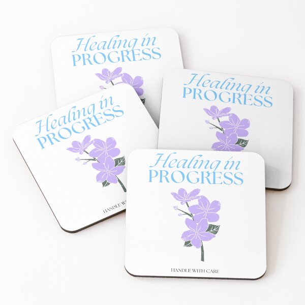 Item preview, Healing in Progress – Gentle Mental Health Flower Quote Design designed and sold by PupeCreativeArt .