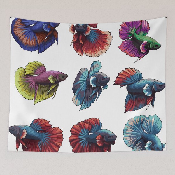 Item preview, Colorful Betta Fish Clipart Collection designed and sold by Dailyprintstyle.