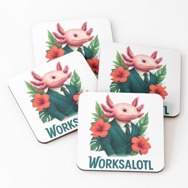 Item preview, Worksalotl Funny Axolotl Workaholic Animal Pun designed and sold by RockFireMerch.